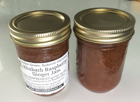 Rhubarb Raspberry Ginger Preserves (Garden-grown, Low-calorie)