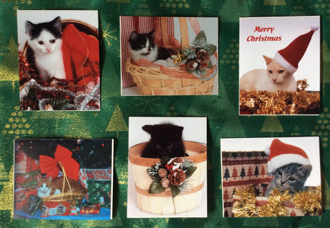 Christmas Kitties set of 6 Christmas cards